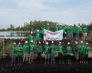 Penanaman mangrove oleh PT Letawa anak perusahaan AAL / foro : xtra daeng kodong