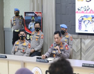 Kapolri Jenderal Polisi Listyo Sigit Prabowo dan Jajaran di Mapolda Sulsel