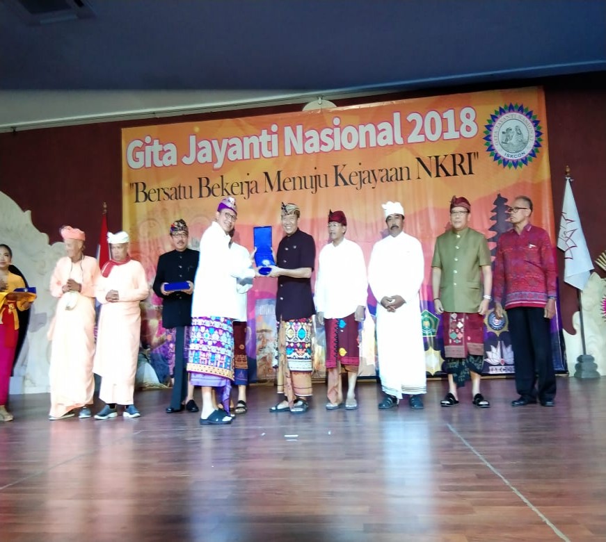 Menteri Agama RI Lukman Hakim hadir pada acara puncak Gita Jayanti Nasional (GJN) 2018